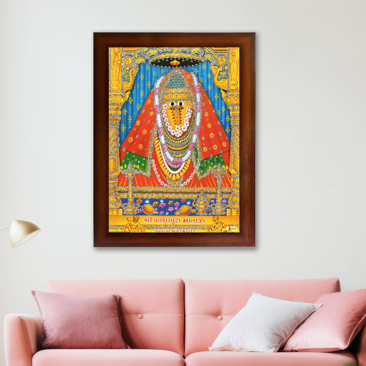 CRAFT QUEST Ashapura Maa Mata Ji Shri Nadol Mataji Wall Painting For Home Decor wooden framed