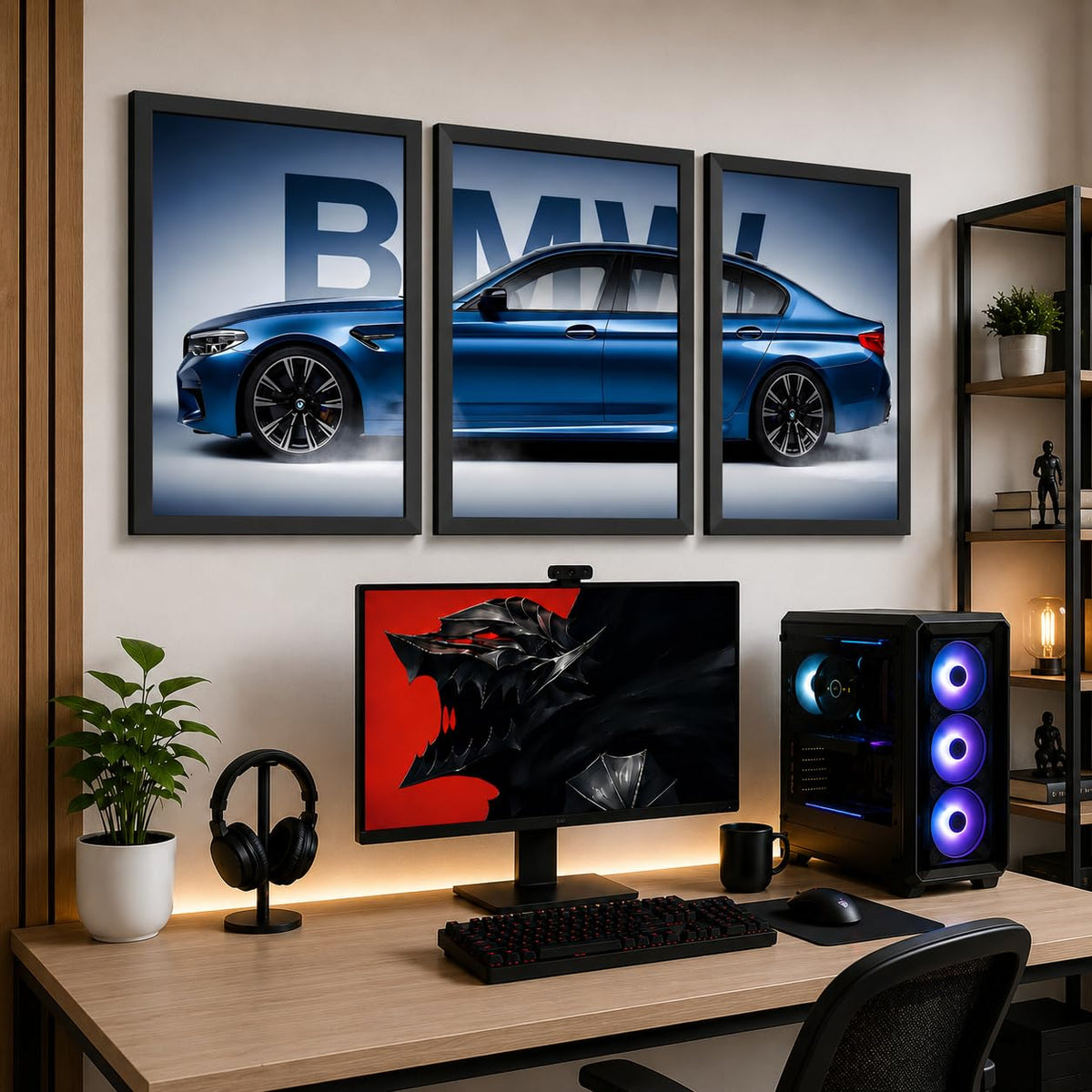 VENUXE ARTS Set Of 3 Big Sports Cars Framed Posters Gift Items for Boys Room Wall Decoration Bedroom, Living Room, Office, Studio Décor | Car Poster Frame for Wall Décor
