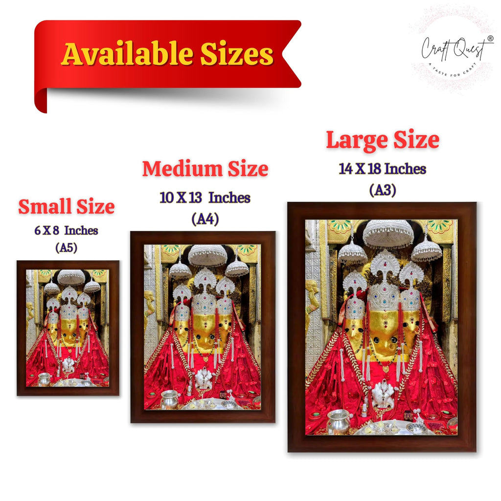 CRAFT QUEST Baglamuklhi maa/mata wodden Religious Photo Frame for Home, Office