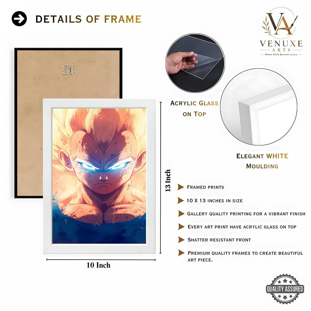 VENUXE ARTS Set Of 3 Anime Characters Wall Framed |Anime Characters Framed Poster for Living Room Bedroom Gaming Room Studio Wall Decor