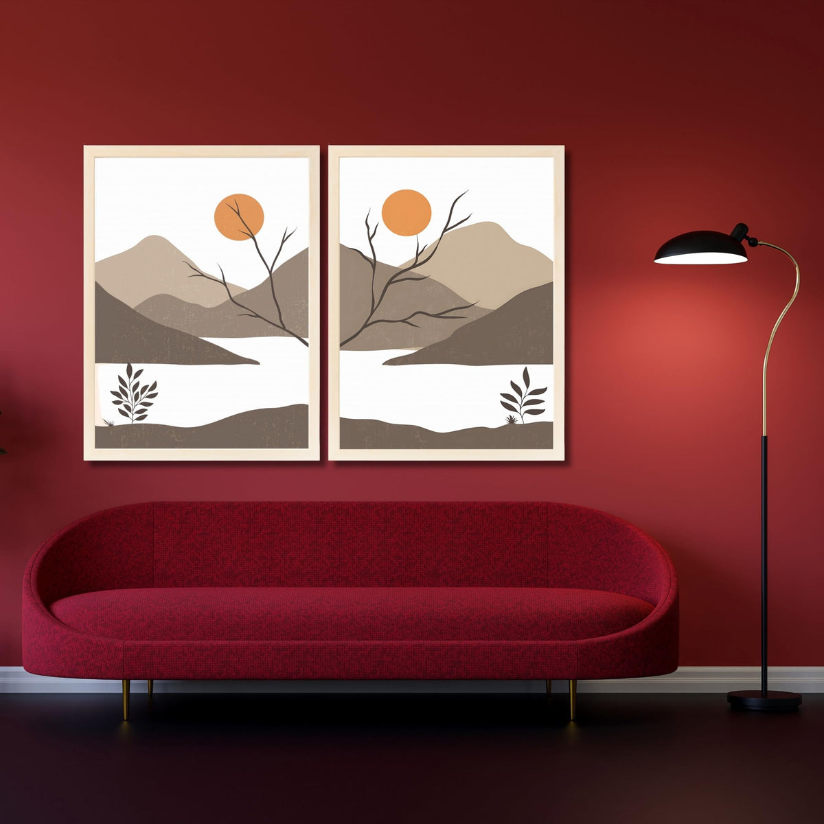 CRAFT QUEST Set of 2 piece Wall Art poster Frame Painting for Wall Decoration With Acrylic Glass, living room, Home, Office