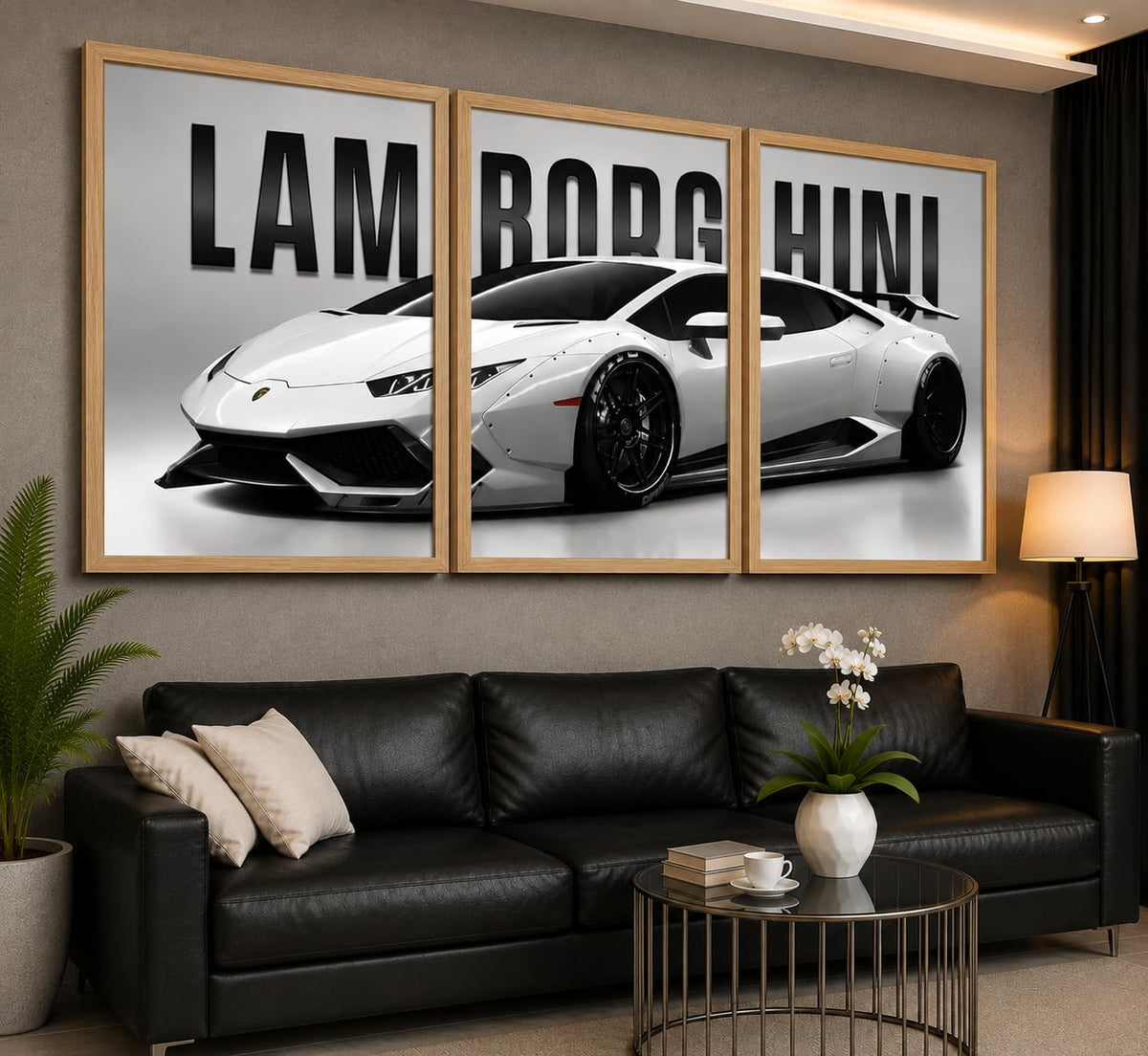 VENUXE ARTS Set Of 3 Big Sports Cars Framed Posters Gift Items for Boys Room Wall Decoration Bedroom Living Room Office Studio Décor | Car Poster Frame for Wall Décor