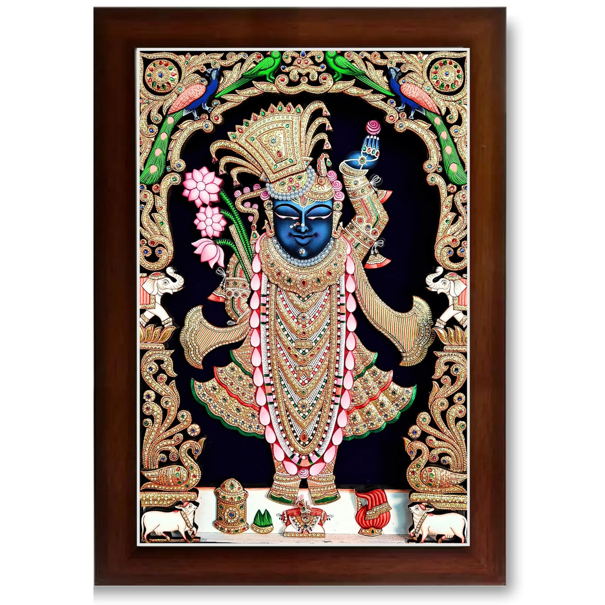 CRAFT QUEST Shrinathji Photo with Frame | Shreenathji Photo with Frame Religious Framed Painting