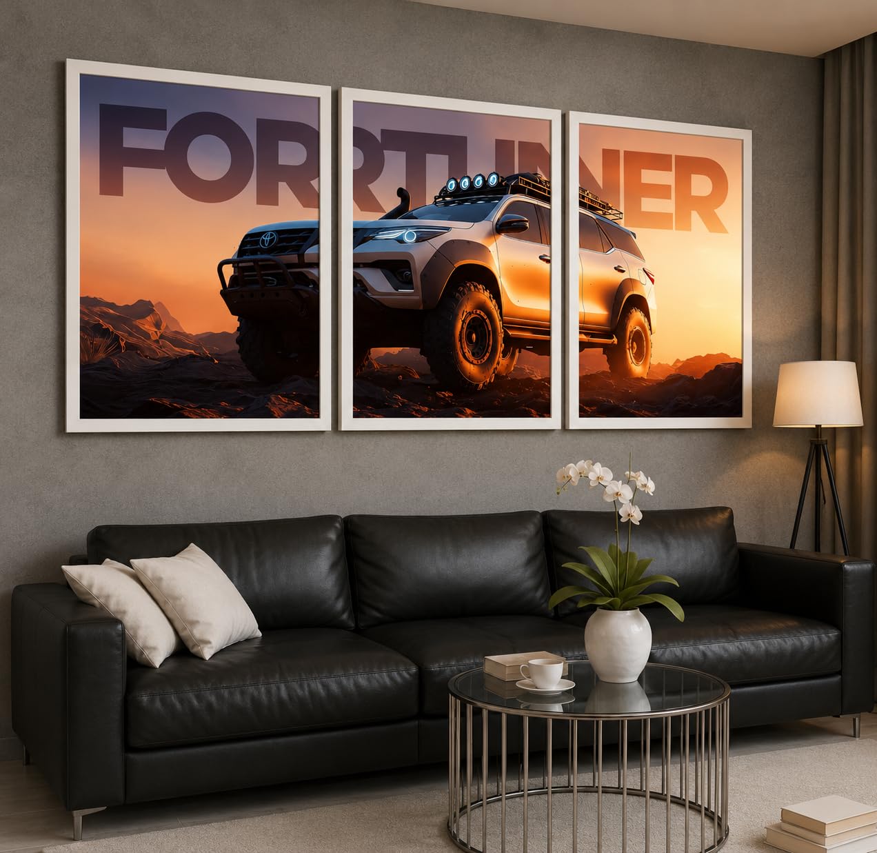VENUXE ARTS Set Of 3 Big Sports Cars Framed Posters Gift Items for Boys Room Wall Decoration Bedroom Living Room Office Studio Décor | Car Poster Frame for Wall Décor