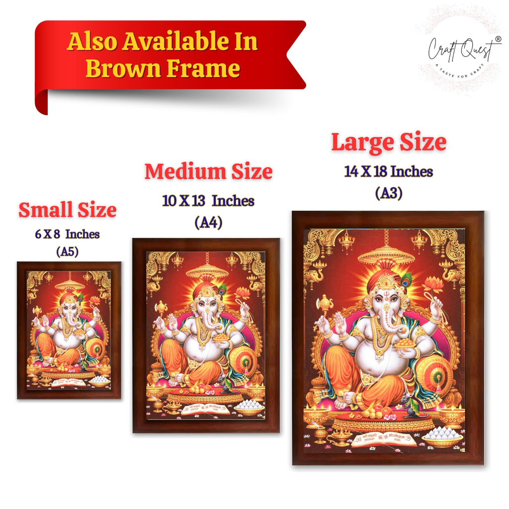 CRAFT QUEST Lord Ganesh ji Modern Wall Painting With Frame For Home and Office Decor