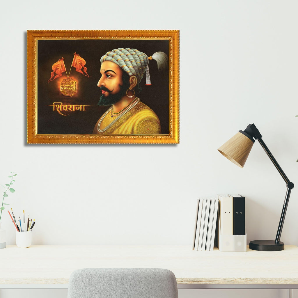 CRAFT QUEST Chhatrapati Shivaji Maharaj photo frame Home Decorative items with synthetic frame