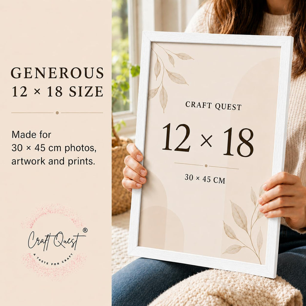 CRAFT QUEST 4X6 Inch Size synthetic Wall Mount Photo frames Single For Home Decoration, Living Room, Office Decoration (Natural, Set of 1)
