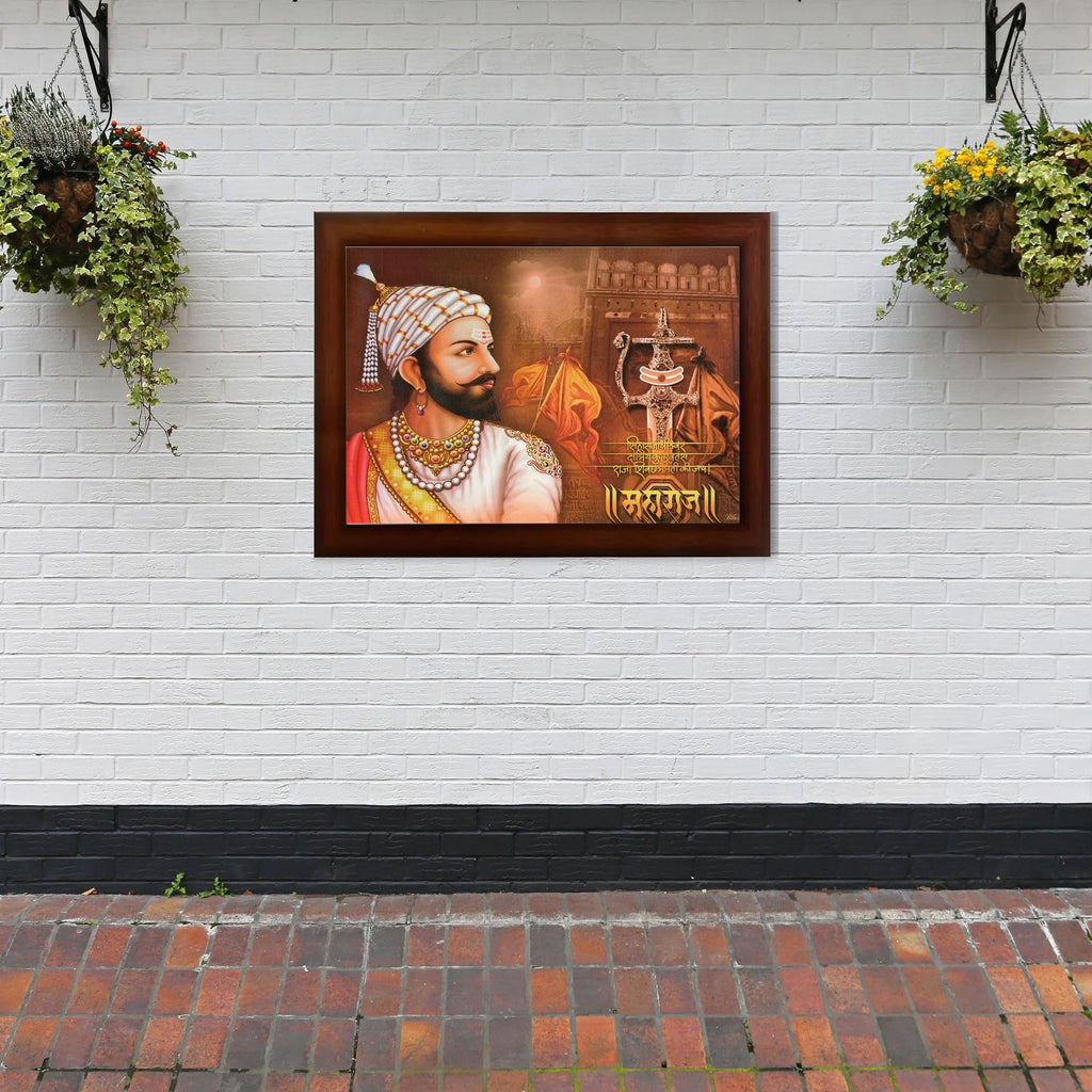 CRAFT QUEST Chhatrapati Shivaji Maharaj photo frame Home Decorative items with synthetic frame