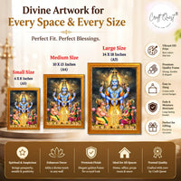 CRAFT QUEST Lord Swarnakarshana Bhairava Swamy With Lakshmi Devi and Kuber Bhagwan Religious Wall Photo Frame |Dhan Bhairav Frame for Home, Office, Temple & Gifting