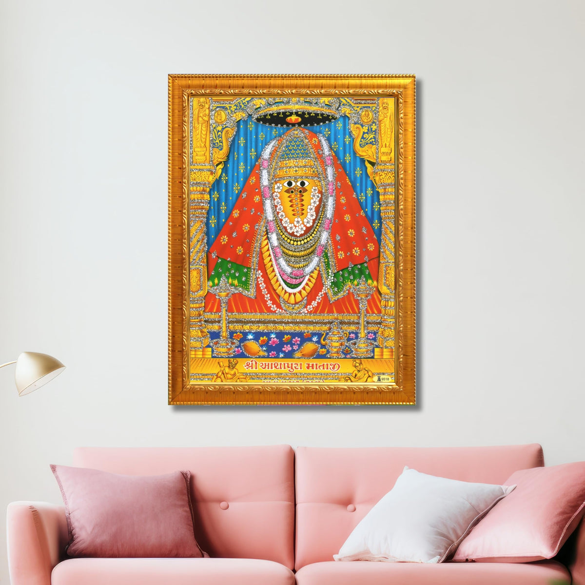 CRAFT QUEST Ashapura Maa Mata Ji Shri Nadol Mataji Wall Painting For Home Decor wooden framed