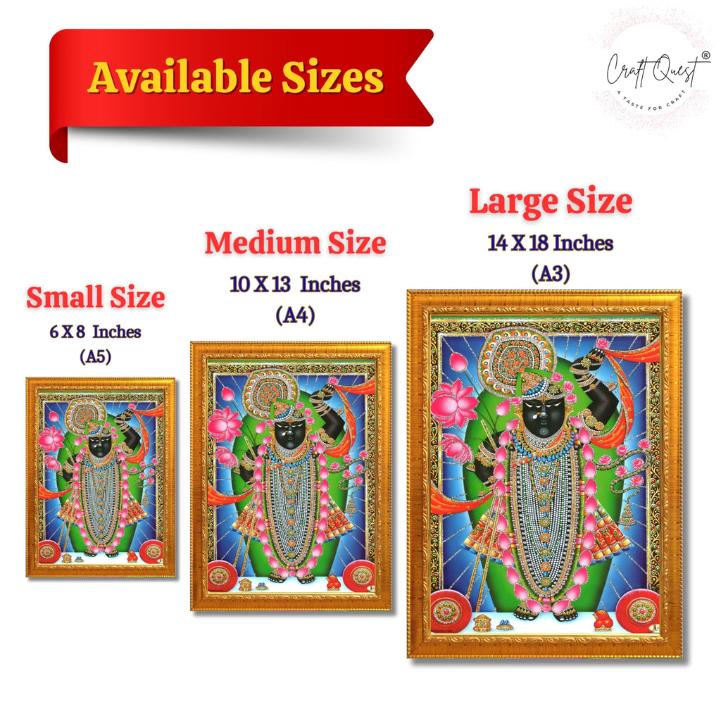 CRAFT QUEST Shrinathji Photo with Frame | Shreenathji Photo with Frame Religious Framed Painting