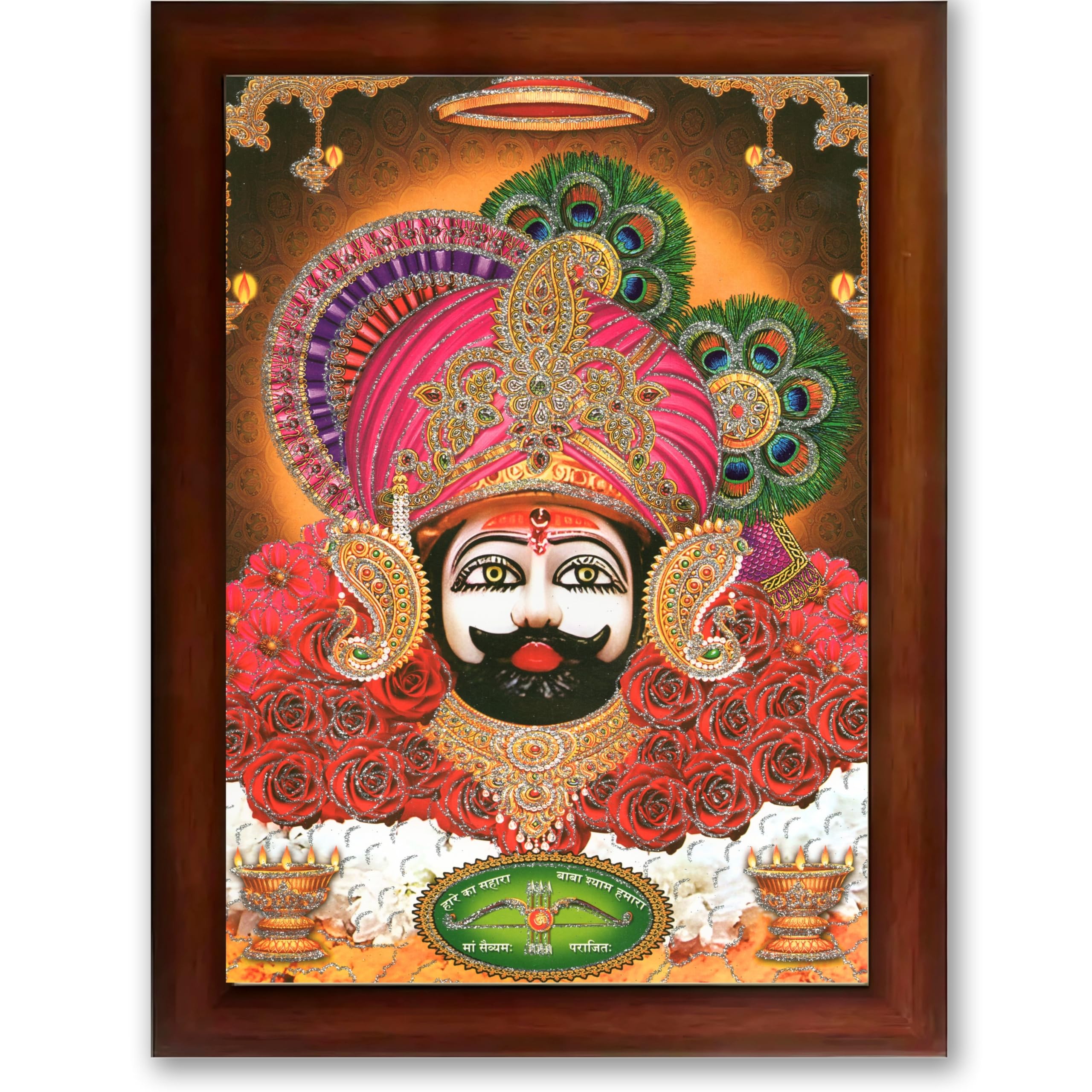 CRAFT QUEST Khatu Shyam Ji | Shyam Baba | Hare Ka Saharaa Khatu Shyam Hamara Photo Frame Wall Painting For Home Decoration And Gifting