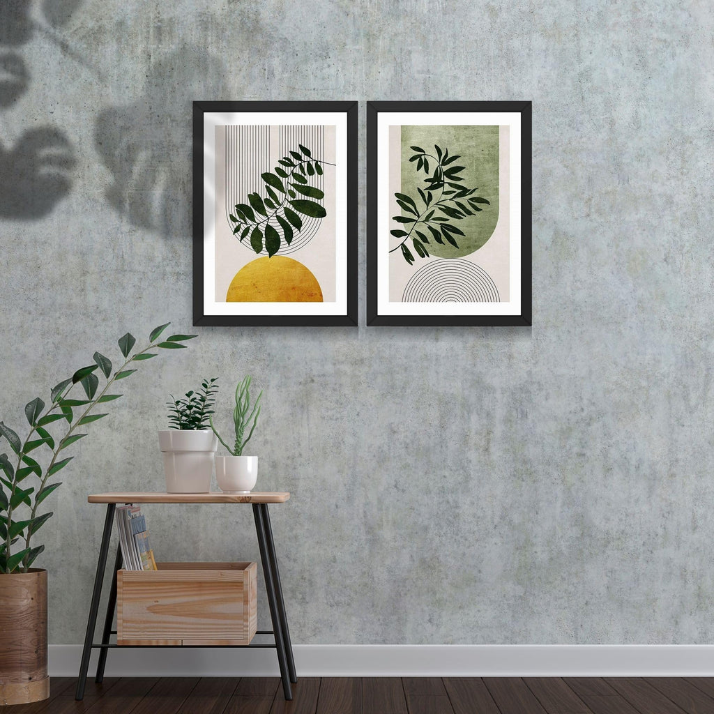CRAFT QUEST 2 Piece Set Wall Art poster Frame Painting for Wall Decoration With Acrylic Glass, for living room,Home, Office Restraunt