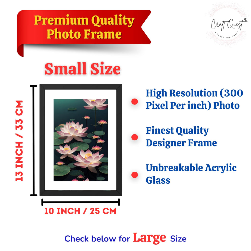 CRAFT QUEST Lotus Photo Frame Wall Vastu,Lotus Flower, Kamal Phool Painting for Vastu | Paintings for Home Decoration, Living room, and Office Décor