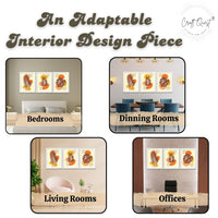 CRAFT QUEST Wall Art Decor Paintings | Set of 3 BOHO Wall Art Frames for Home Decoration | Ideal for Living Room, Offices & Bedrooms