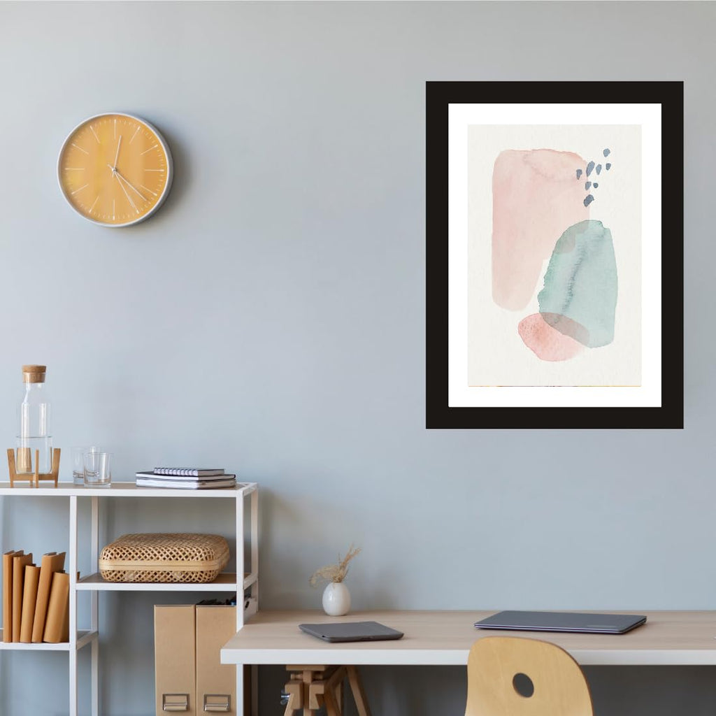 CRAFT QUEST Abstract Digital Modern Art Painting Poster Frame for Home & Office Wall Decoration - Portrait, Wall Display (Black, 14x10 Inch Frame)