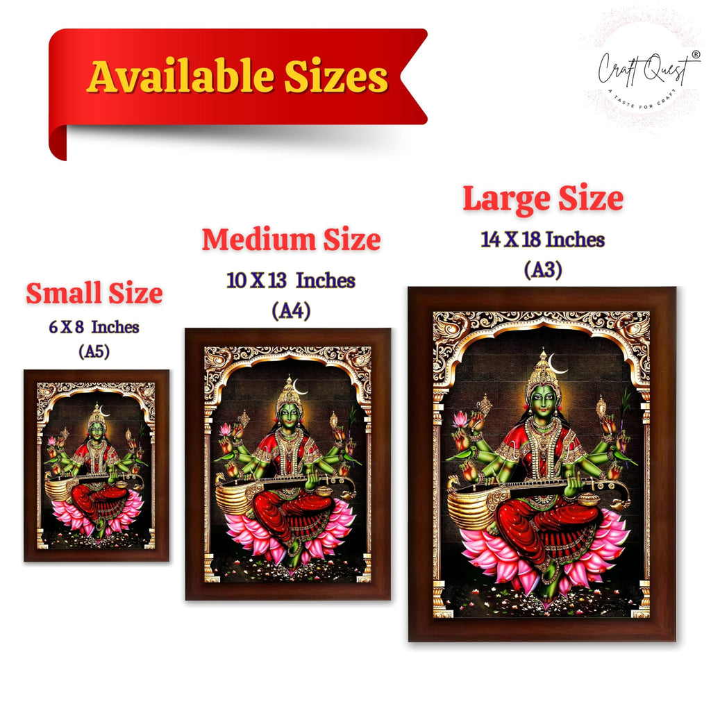 CRAFT QUEST Syamala Devi Shyamala Matangi Wall Painting Framed | South God Picture Frame for Home, Office, Temple & Gifting, Decor