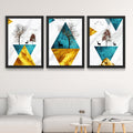 CRAFT QUEST Abstract Modern Art Wall Frame | Set of 3 Frames for Home Decoration | Ideal for Living Room, Bedroom & Offices