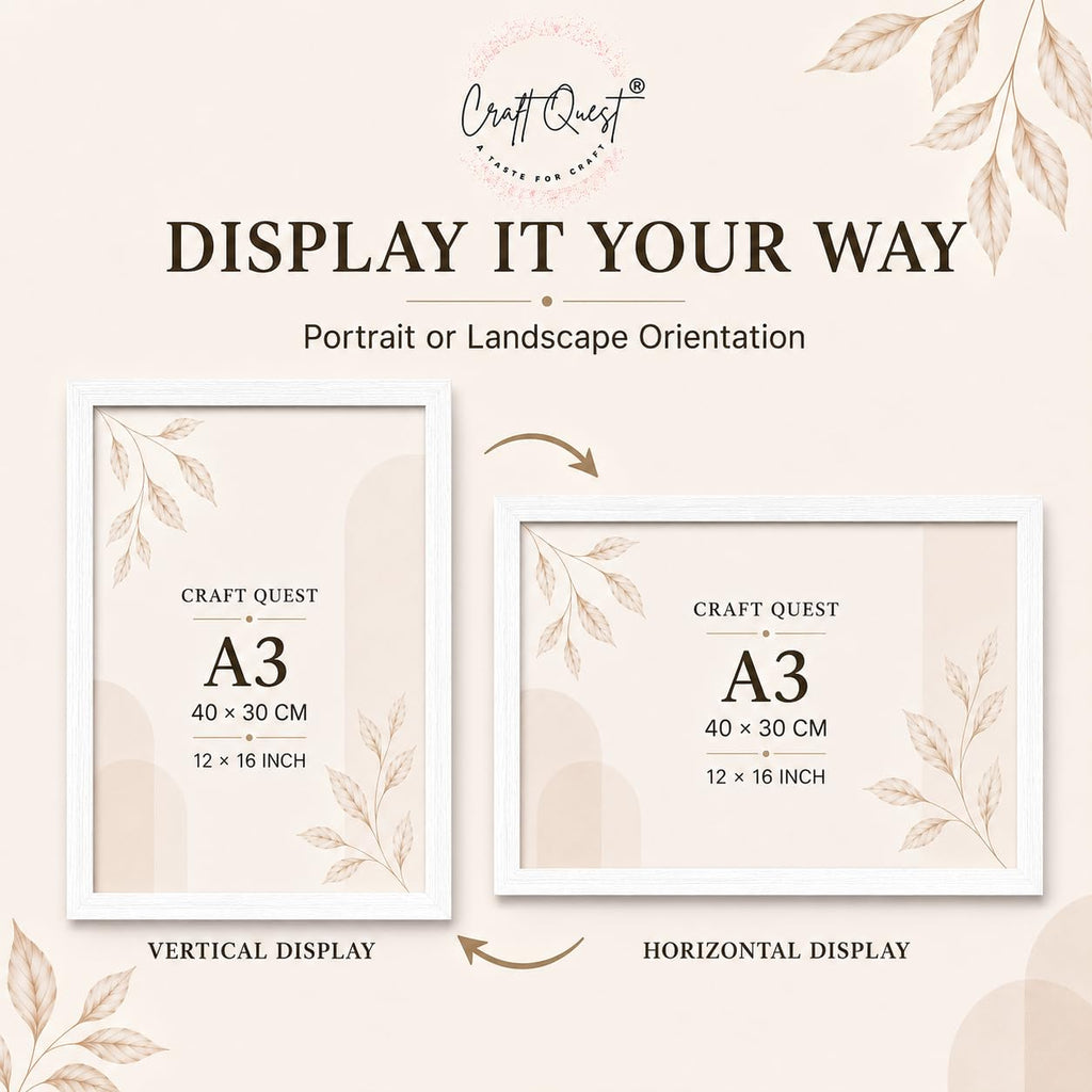 CRAFT QUEST 4X6 Inch Size synthetic Wall Mount Photo frames Single For Home Decoration, Living Room, Office Decoration (Natural, Set of 1)
