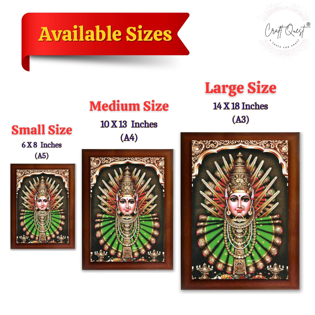 CRAFT QUEST Renuka Devi Yellamma Mata Ellamma Thalli Wall Photo Frame | South God Picture Frame for Home, Office, Temple & Gifting, Decor
