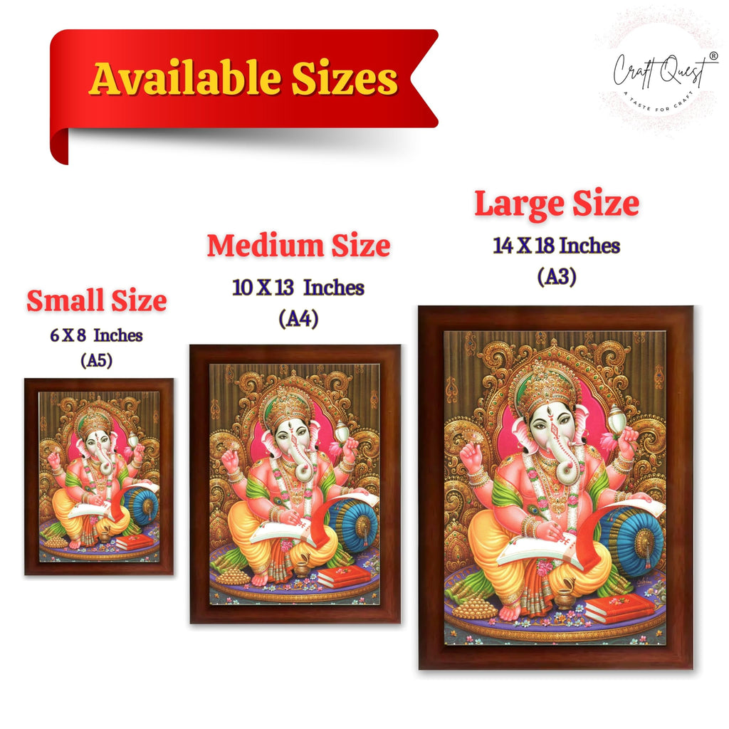 CRAFT QUEST Lord Ganesh Ganpati ji Modern Wall Painting With Frame For Home and Office Decor
