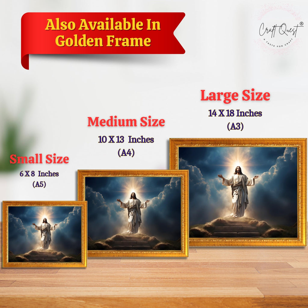CRAFT QUEST Jesus Christ Photo Frame | Decorative Picture for Gifts, Home Decor | Jesus Painting, Religious Photo Frame
