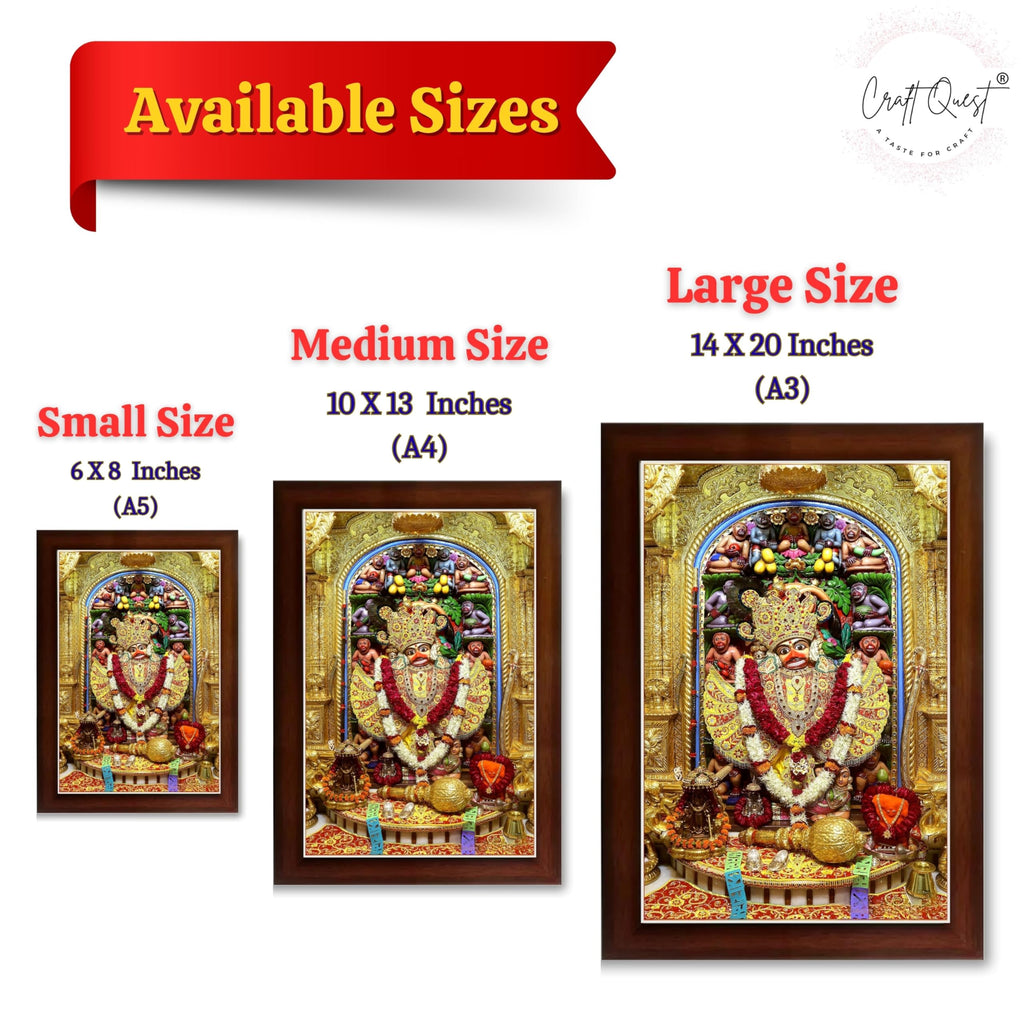 CRAFT QUEST Shree Kashtabhanjan Dev Hanumanji Salangpur Photo Frame Synthetic, Wall hangings