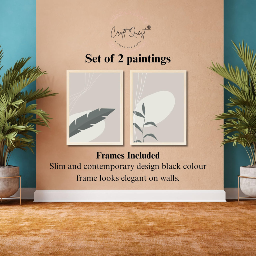 CRAFT QUEST Wall Art Decor Paintings | Set of 2 Floral Wall Art Frames for Home Decoration | Ideal for Living Room, Bedroom & Office (Style 112)