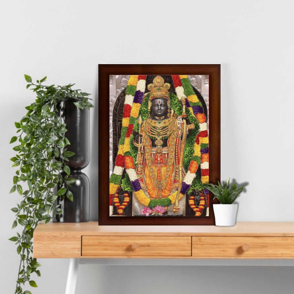 CRAFT QUEST Shree Ram lalla Ayodhya Sparkle Coated Framed, Home Decorative Gift Item Painting (14 X 10 Inches, Multicolour,Religious) RD1013-509