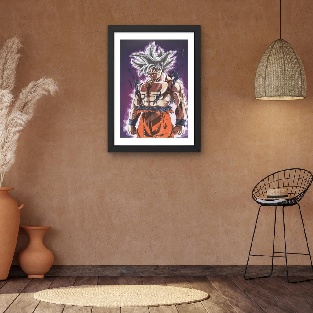 CRAFT QUEST Dragon ball Z Anime Poster Laminated Posters Framed Painting For Anime Naruto Fans Wall Decor, Home Decor with Matte Black Frame (14 Inchs x 10 Inchs)