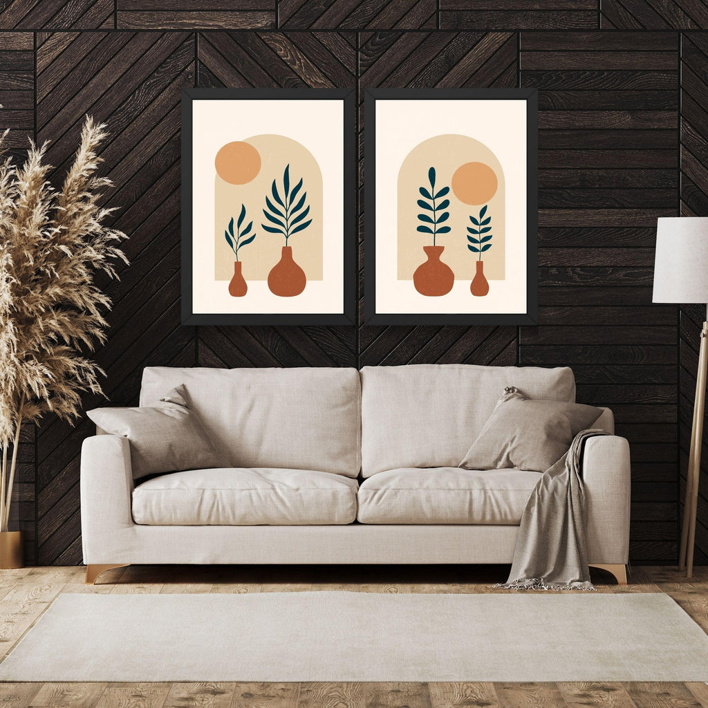 CRAFT QUEST 2 Piece Set of Wall Art poster Frame Painting for Wall Decoration With Acrylic Glass, living room, Home, Restraunt, Office