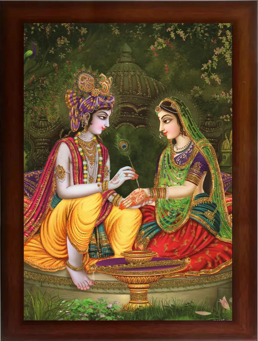 Craft Quest Radha Krishna Matt Textured Framed UV Art Painting
