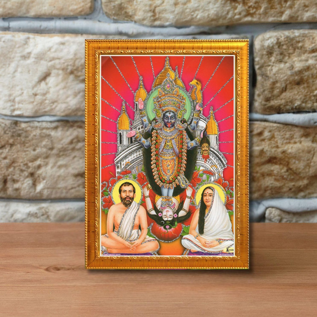 CRAFT QUEST Kali Mata photo with frame, God Religious Framed With Acrylic Glass