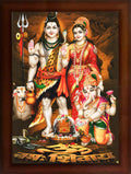 Craft Quest Shiv Parivar (Maa Parvati, Ganesh, Kartikey and Shiv Shankar) Religious Wood Photo Frames (Photoframe, Multicolour, 14 X 10 inch)