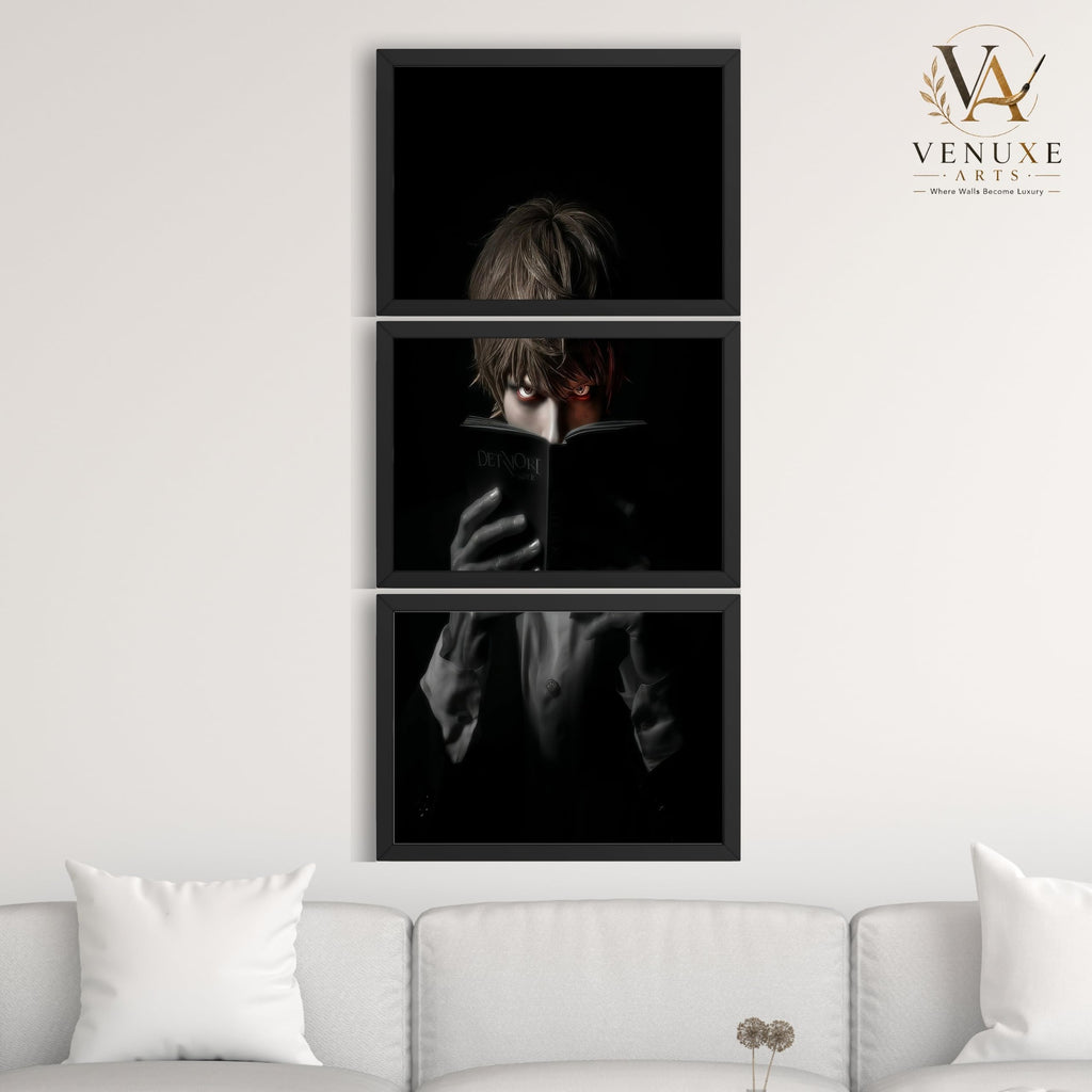 VENUXE ARTS Set Of 3 Anime Characters Wall Framed |Anime Characters Framed Poster for Living Room Bedroom Gaming Room Studio Wall Decor