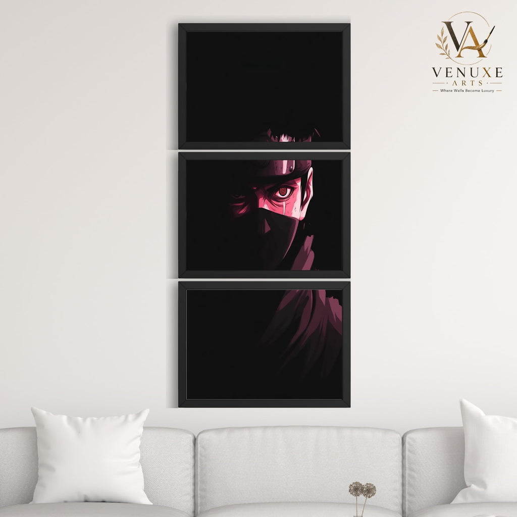 VENUXE ARTS Set Of 3 Anime Characters Wall Framed |Anime Characters Framed Poster for Living Room Bedroom Gaming Room Studio Wall Decor