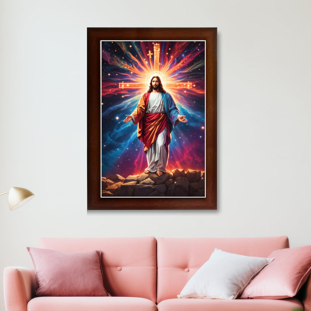 CRAFT QUEST Jesus Christ Photo Frame Jesus Wall Painting Spiritual Christian Wall Décor Item for Room and Prayer