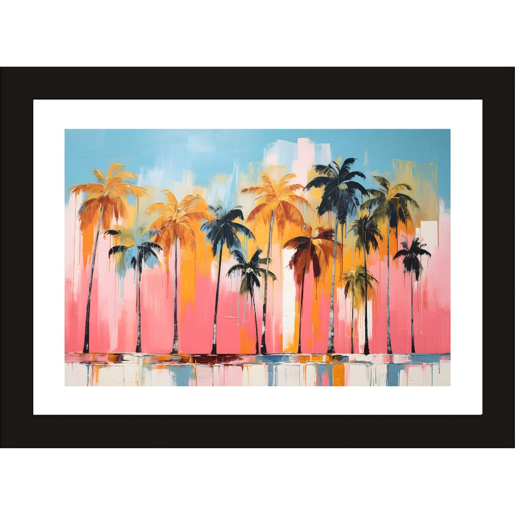 CRAFT QUEST Abstract Tropical Reverie Modern Art Poster Frame for Home & Office Wall Decoration - Portrait, Wall Display (Black, 14x10 Inch Frame with Art Print)