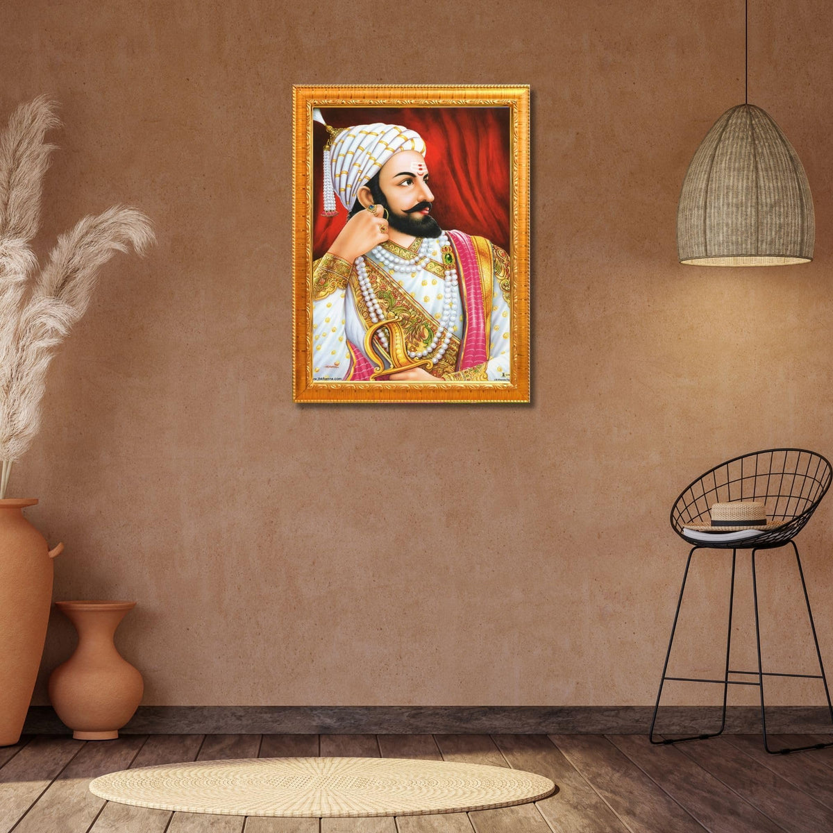 CRAFT QUEST Chhatrapati Shivaji Maharaj photo frame Home Decorative items with synthetic frame (Style 2)