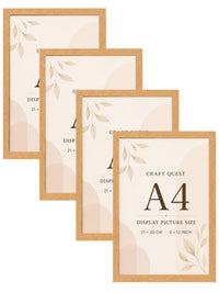 CRAFT QUEST 4X6 Inch Size synthetic Wall Mount Photo frames Single For Home Decoration, Living Room, Office Decoration (Natural, Set of 1)