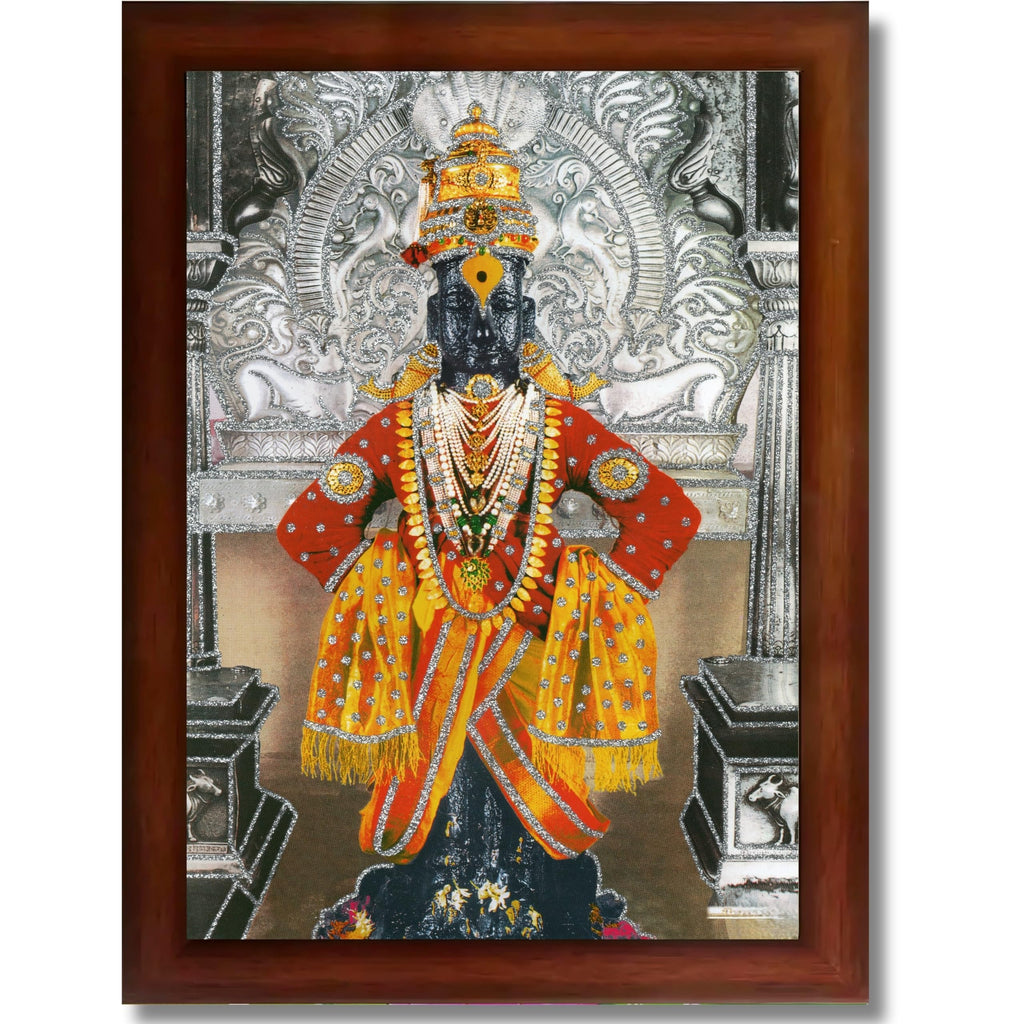 CRAFT QUEST Shri Vitthal Rukmini Religious Photo Frame with Acrylic Sheet Wall Hanging/Gift/Temple/puja Room/Home Decor Frame