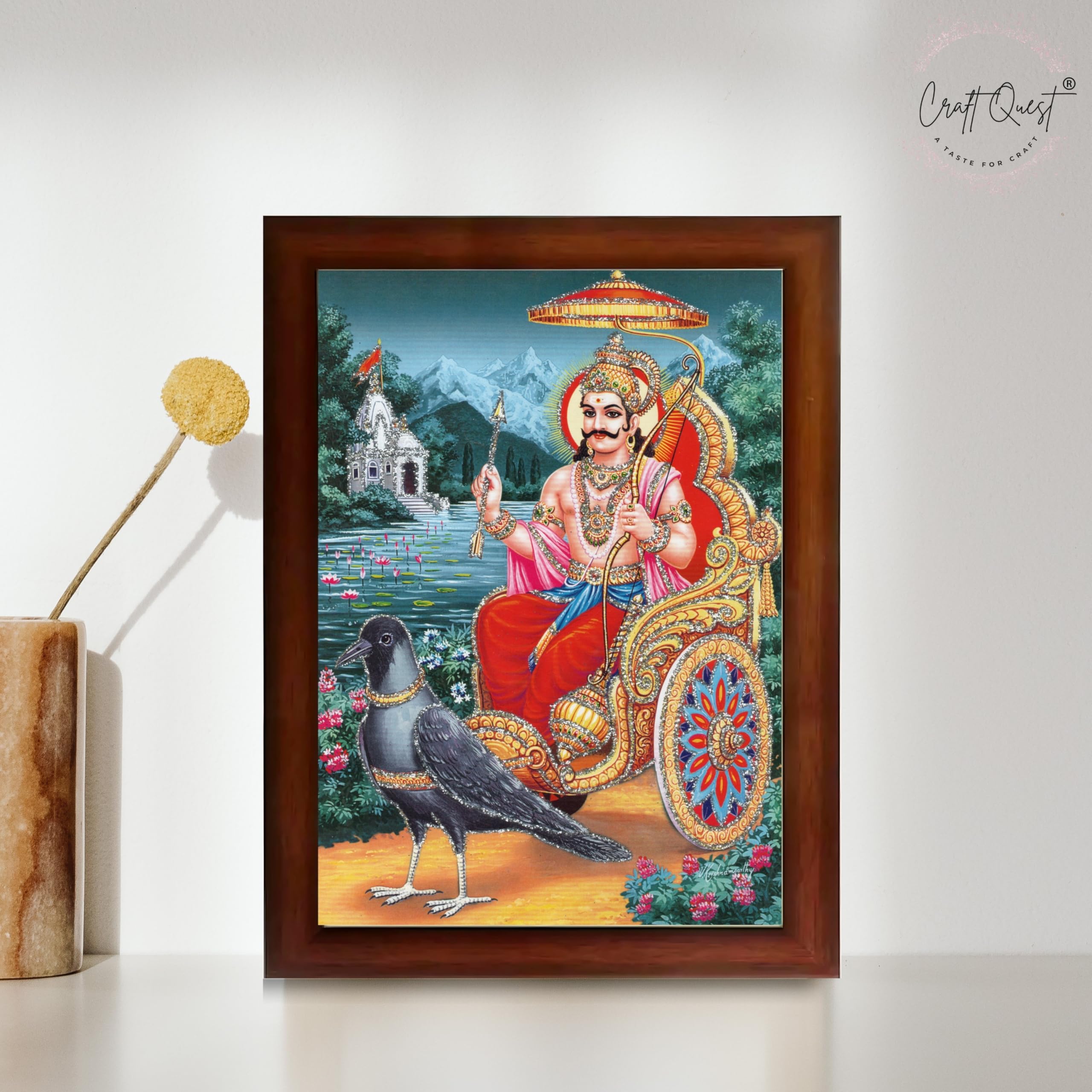 CRAFT QUEST Shani Dev Photo Frame Religious Framed Painting
