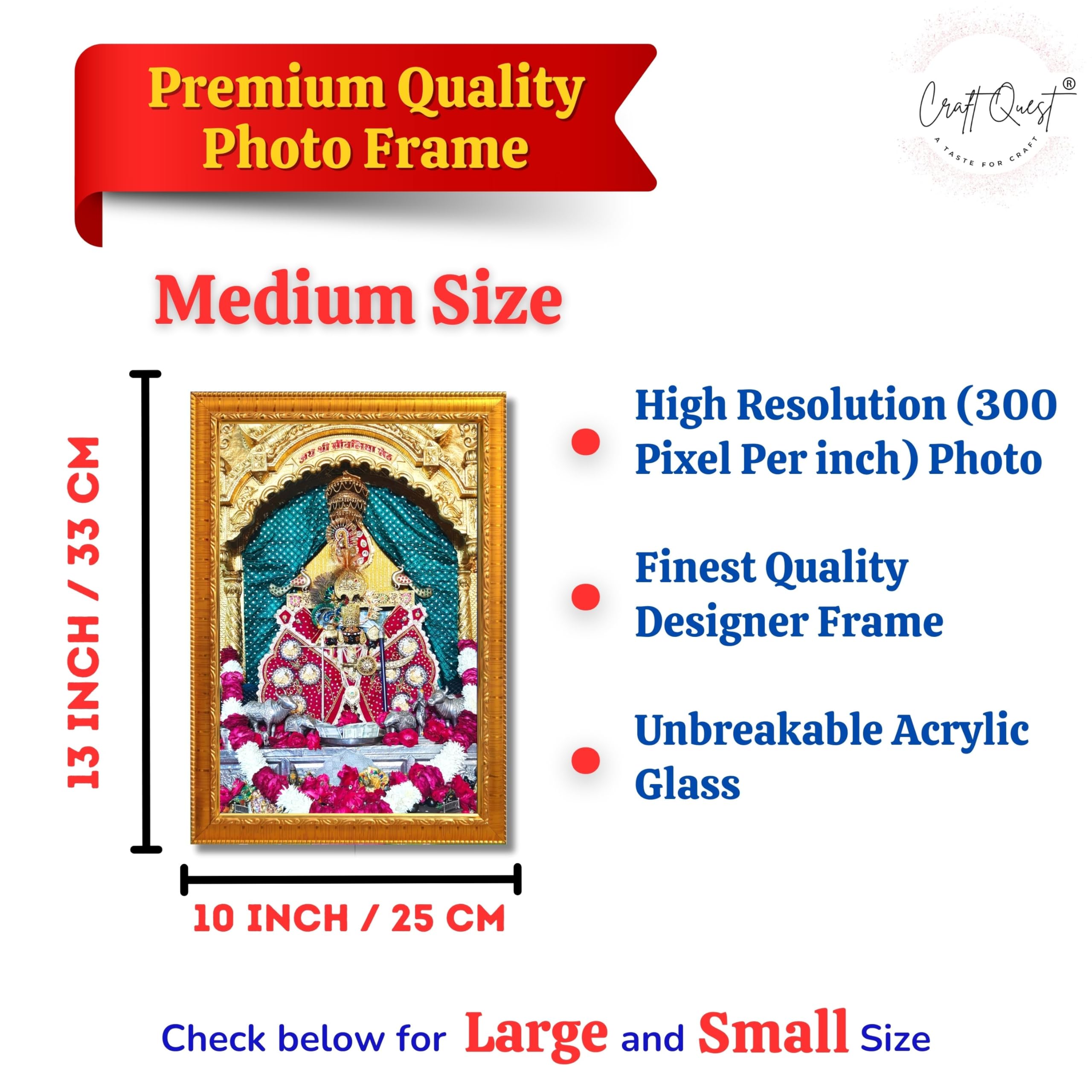 CRAFT QUEST Shree Sanwaliya Seth Shringaar Darshan Religious Photo Frame
