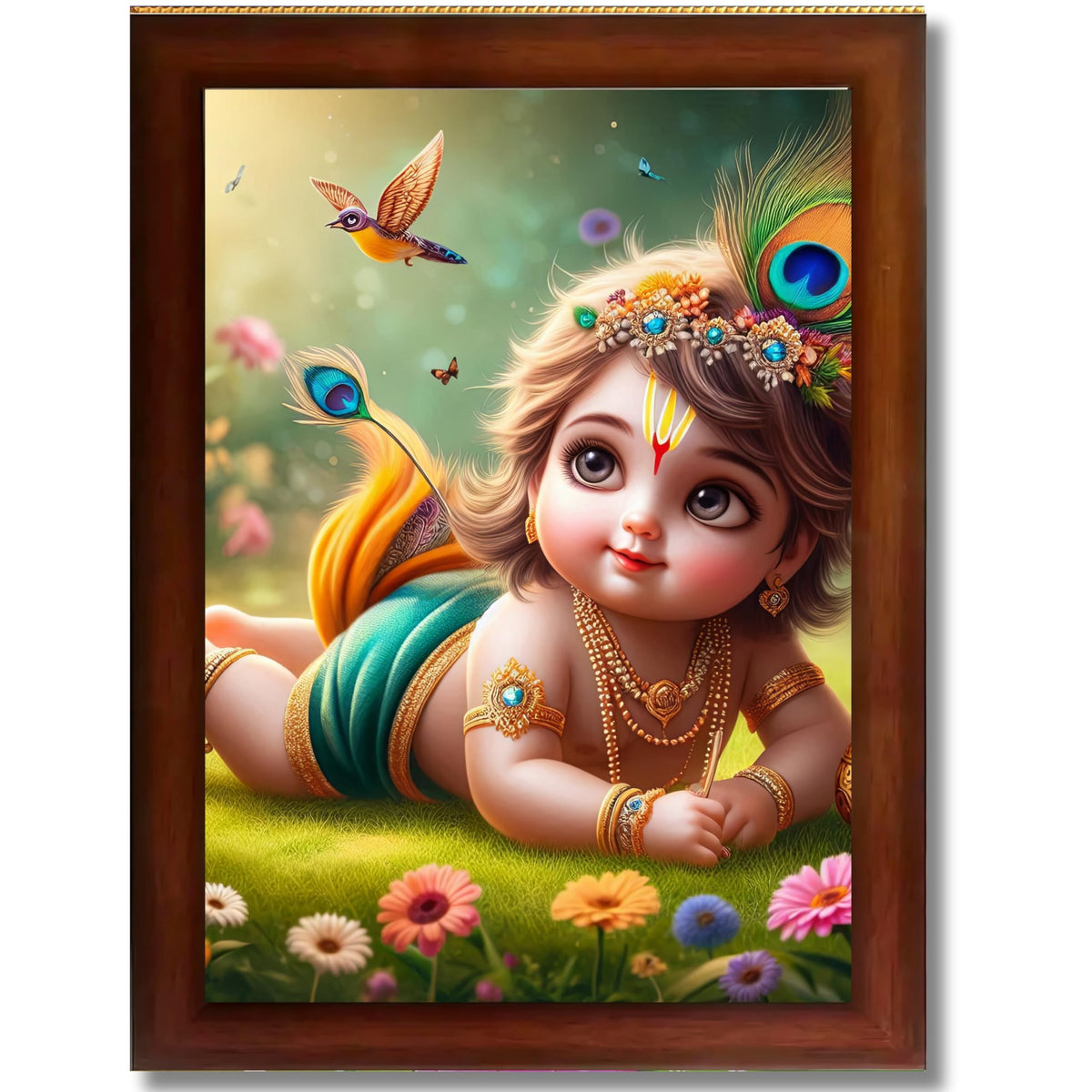 CRAFT QUEST Bal Gopal Krishna Photo For Pregnant Women Poster For Decoration Wall, Bedroom, Living Room,