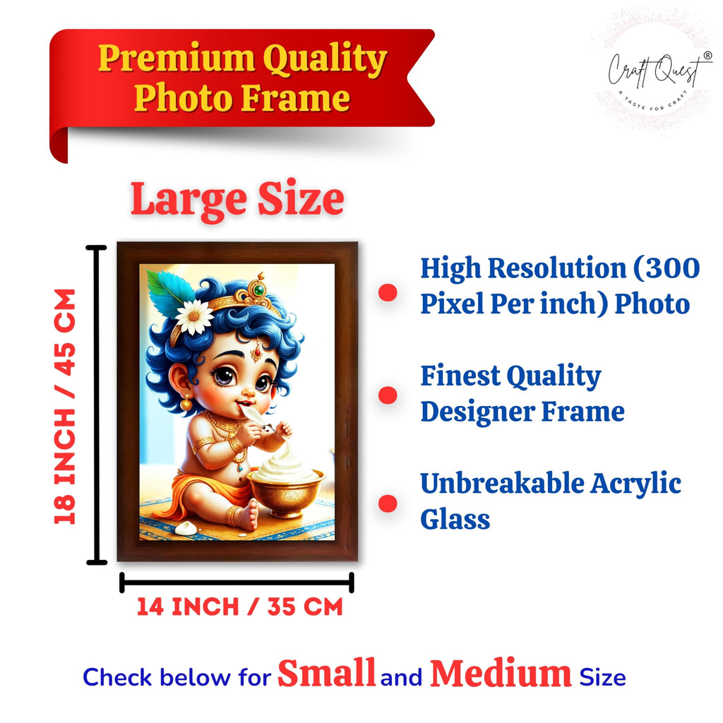 CRAFT QUEST Bal Gopal Painting Kanha Ji Poster | Walls Home Bedroom Living Room Decoration Gift.