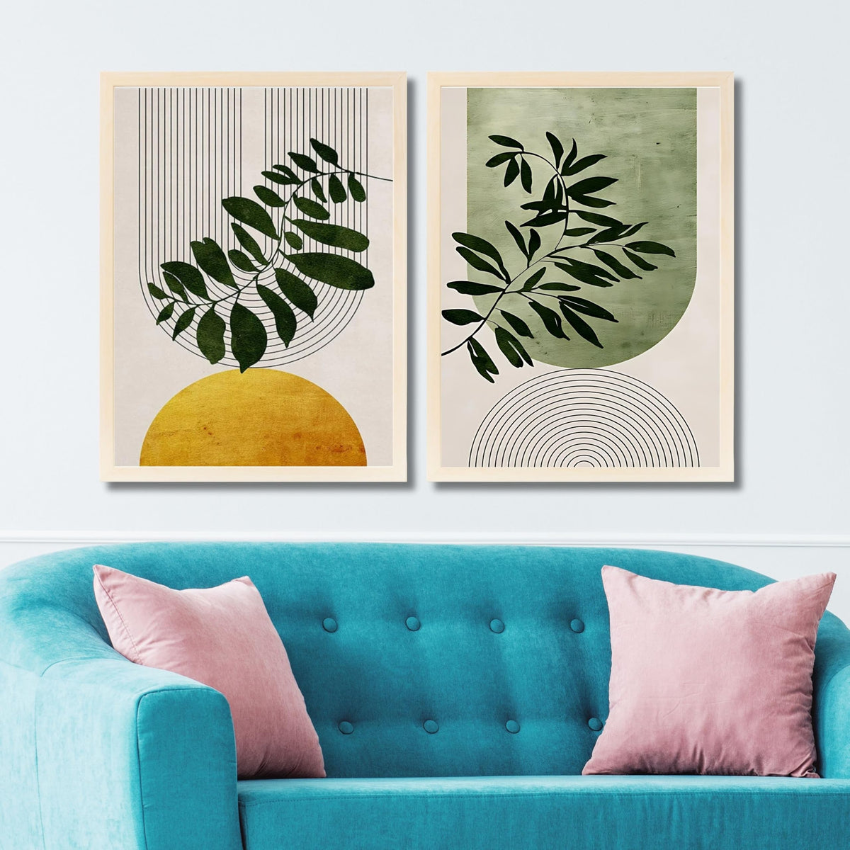 CRAFT QUEST Set of 2 piece Wall Art poster Frame Painting for Wall Decoration With Acrylic Glass, living room, Home, Office, Restraunt