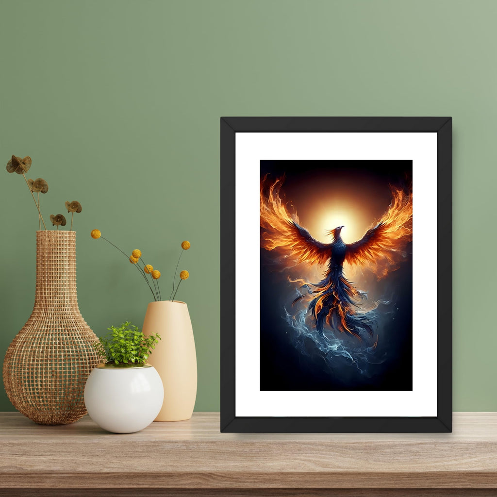 CRAFT QUEST Phoenix Bird Painting – Rising Phoenix Vastu Wall Art – Wall Decoration – Positive Energy Painting for Success, Growth & Spiritual Inspiration