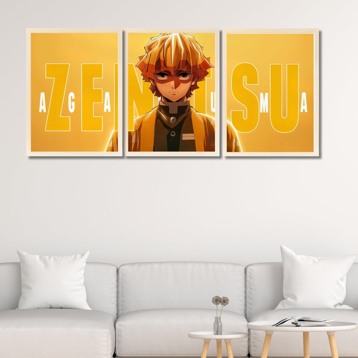 VENUXE ARTS Set Of 3 Anime Characters Wall Framed |Anime Characters Framed Poster for Living Room Bedroom Gaming Room Studio Wall Decor