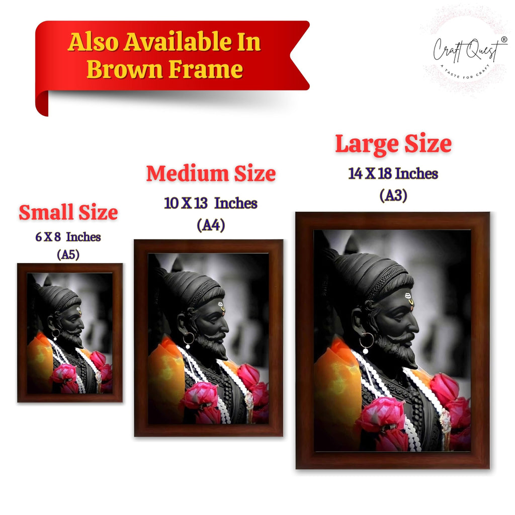 CRAFT QUEST Chattrapati Shivaji Maharaj Wall Painting With Acrylic Sheet | For Living, Pooja Room | Home Decoration Item | Best Gifting Option