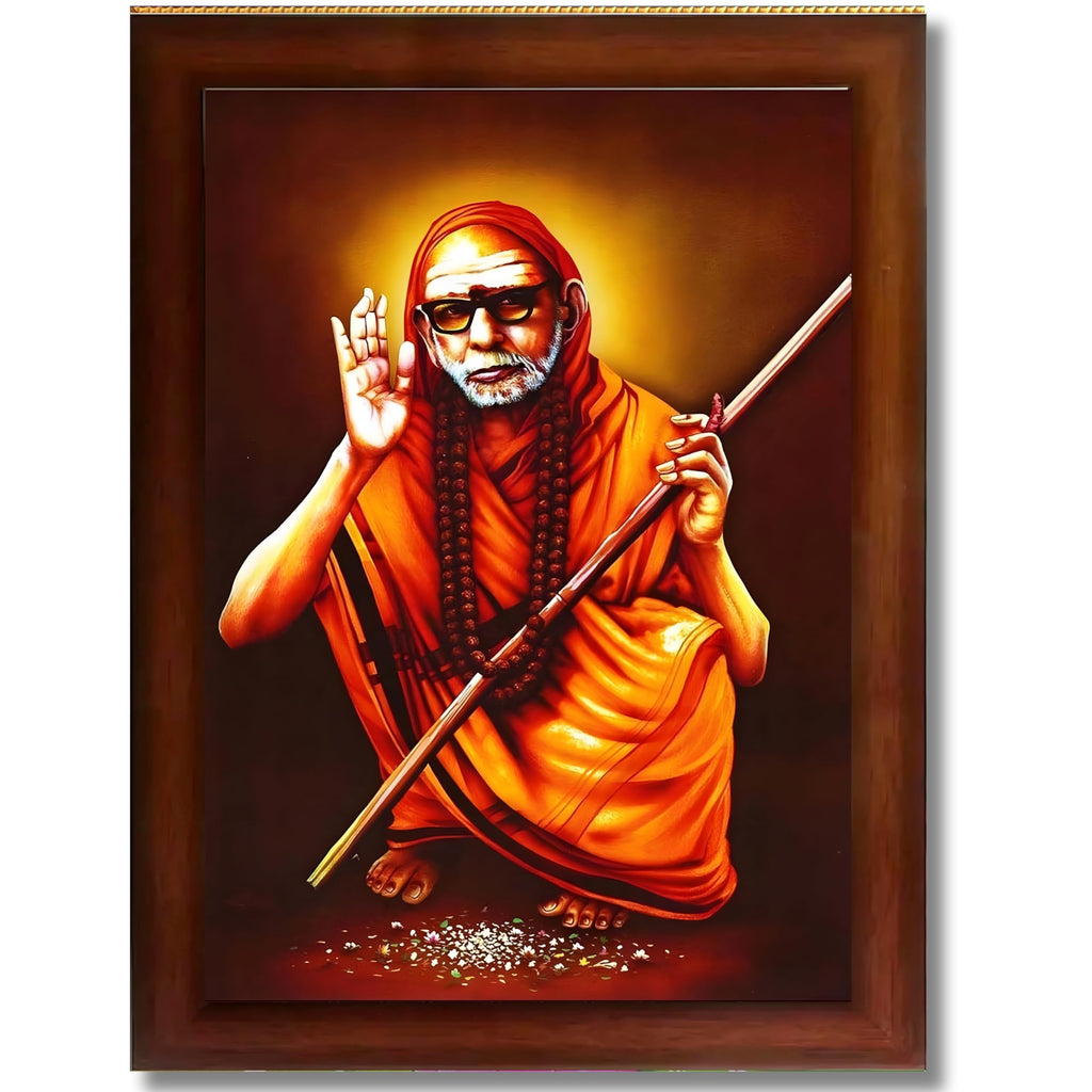 CRAFT QUEST Kanchi Maha Periyava Periyavar Periyar Kanji Wall Painting Framed|Home Décor